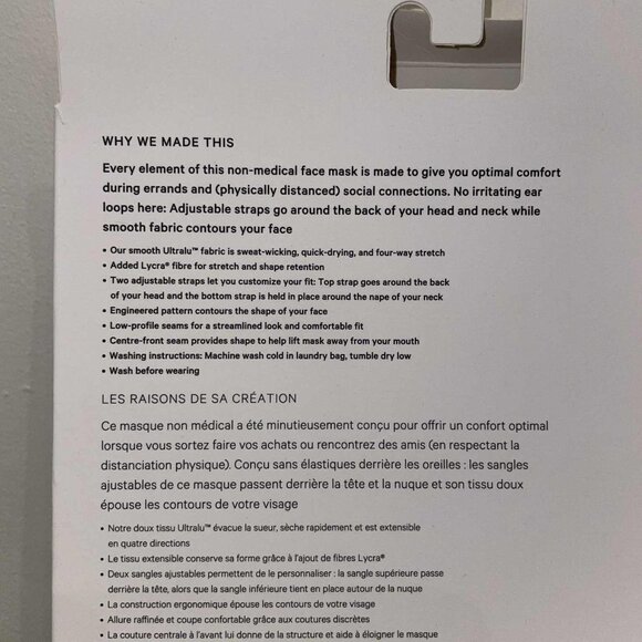 LULULEMON Face Mask - Double Strap - NEW IN BOX - color code COMB - Picture 5 of 6